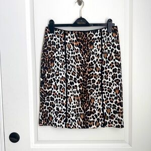 White House Black Market Leopard Print Skirt - Size 8